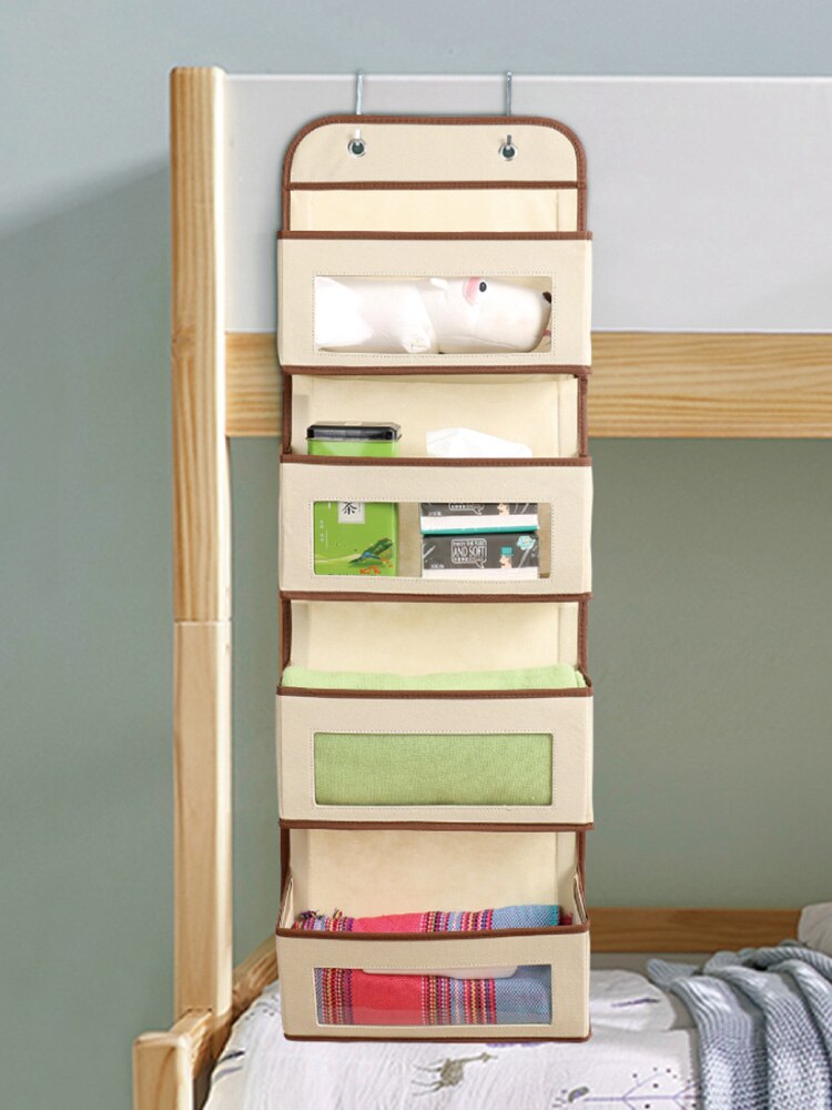 Artículos para el hogar simples, organizador de 4 bolsillos para colgar en la pared, armario, bolsa de almacenamiento sobre la puerta, organizador de juguetes, bolsa, colgador