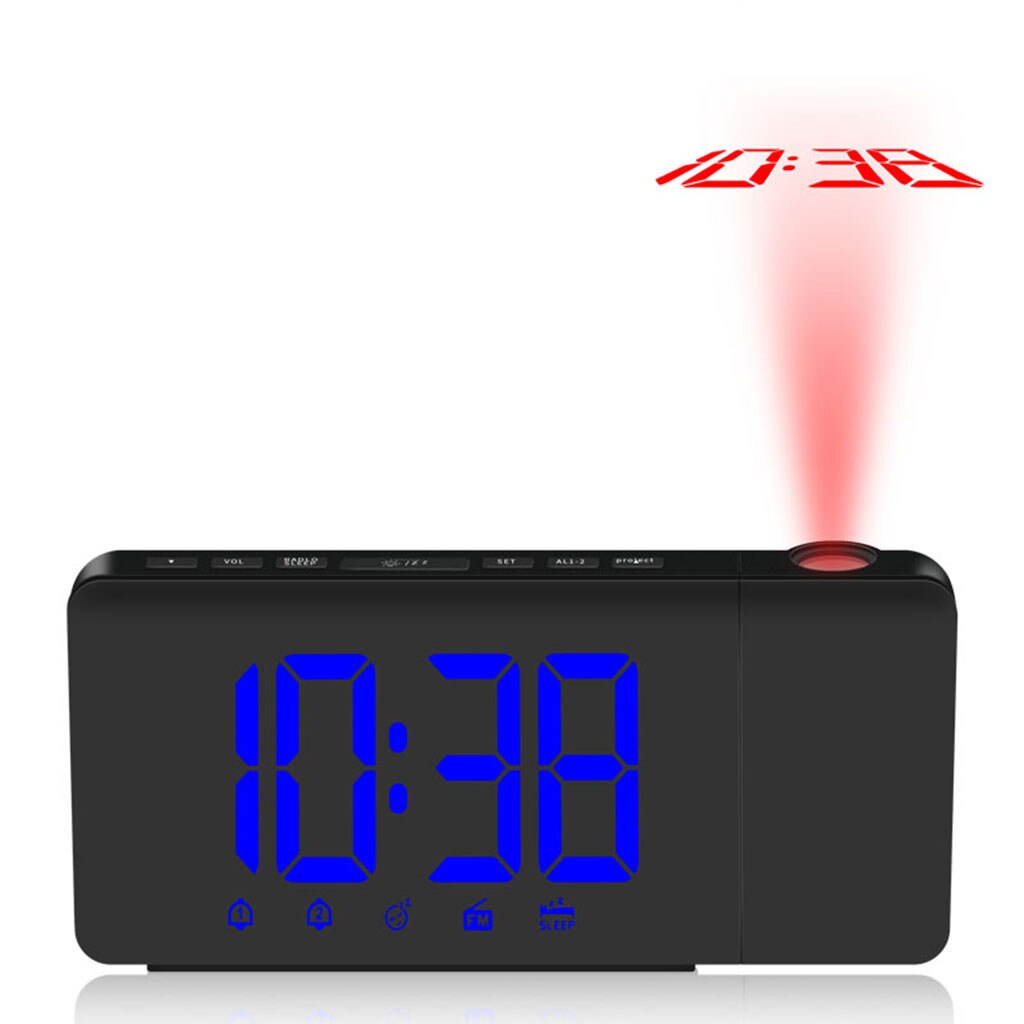 USB Projection Clock LED Digital Alarm Clock Rotatable Dual Alarm FM Radio Leisure practical durable personality