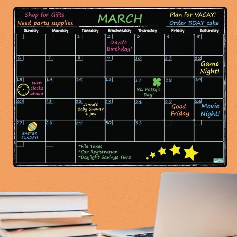 Schoolbord Stickers Krijtbord Uitwisbare PVC Teken Muurschildering Decor Krijtbord Muursticker voor Kinderen Kamers Slaapkamer Kantoor 45x200 cm