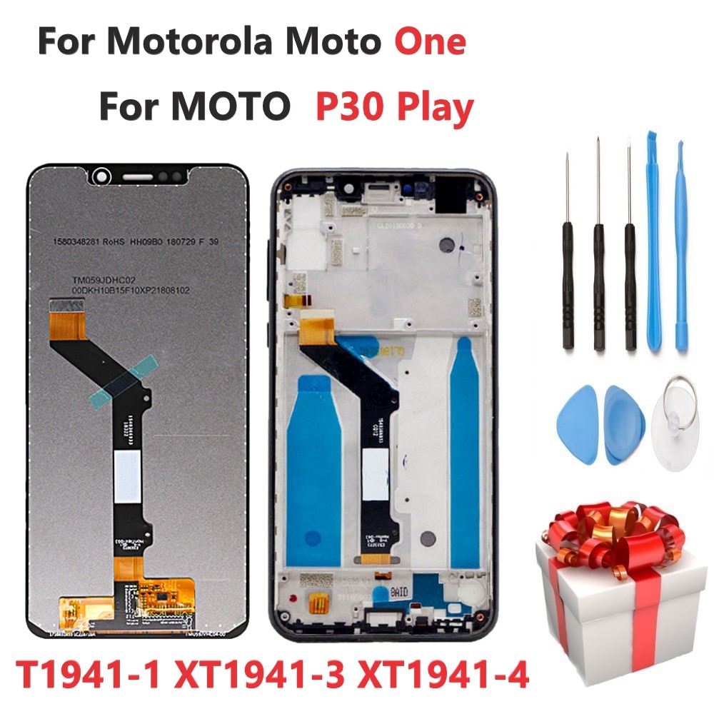 Original For Motorola Moto One P30 Play Display Assemble XT1941-1 XT1941-3 XT1941-4 LCD Display Touch Screen With Frame