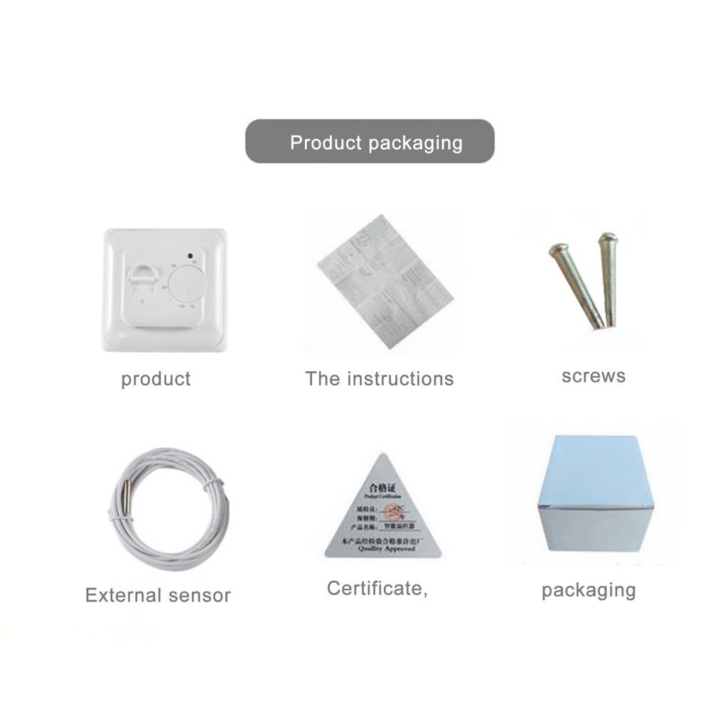 V719H Indoor Warming Temperature Controller 220V 16A Manual Operation Floor Room Thermostat Heating Room Control Switchs