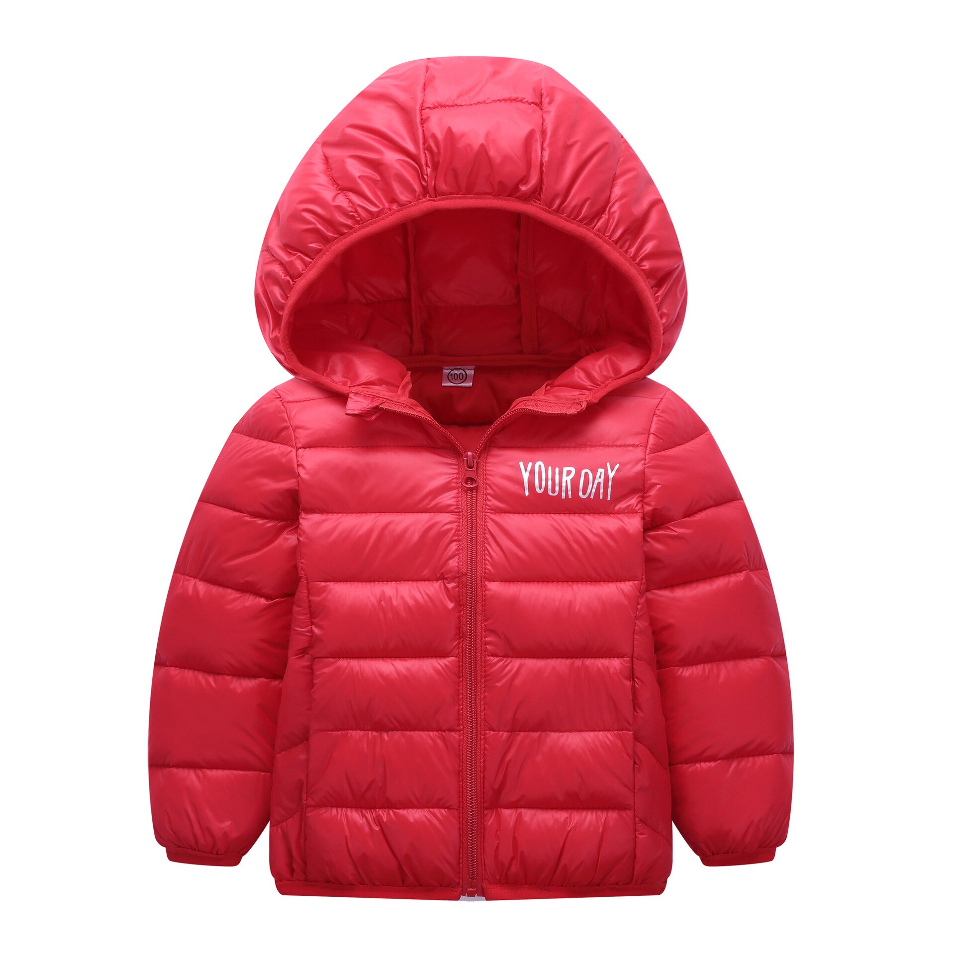 kinderen winterjas jongen cartoon beneden katoen pad baby meisje Donald Duck capuchon kinderkleding: Red / 4T