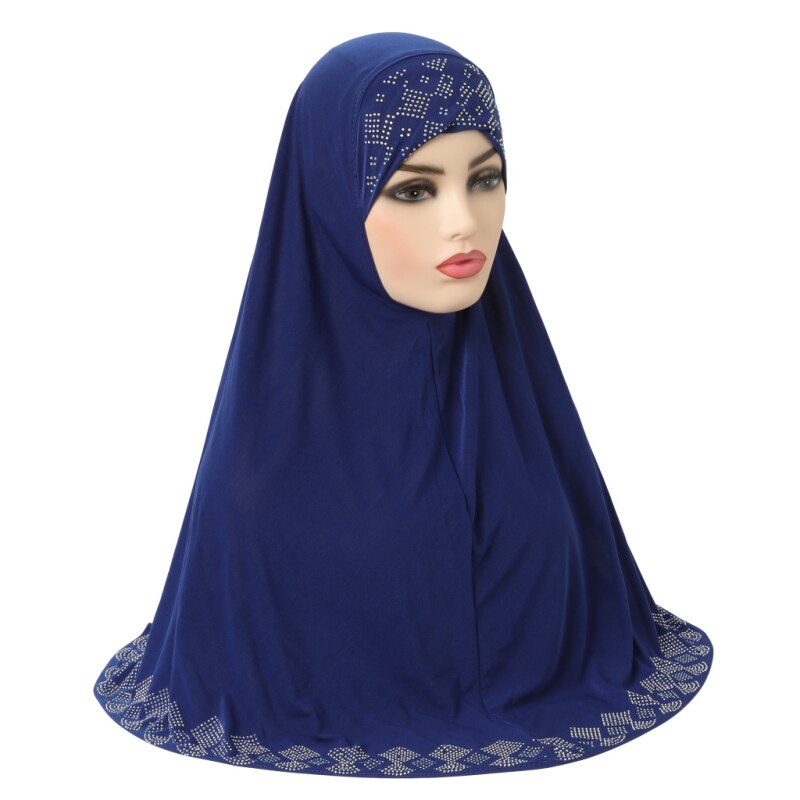 Al Amira – Hijab instantané arabe 1 pièce pour femmes musulmanes, châles, écharpe enveloppante, Turban de prière, prêt à porter, Khimar: RoyalBlue