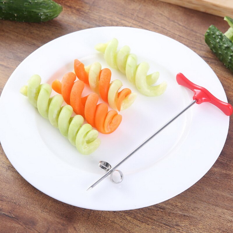 Vegetable Knife Carving Tool Slicer For Potato Carrot Cucumber Saladstainless Steel Chopper Screw Slicer Cutter