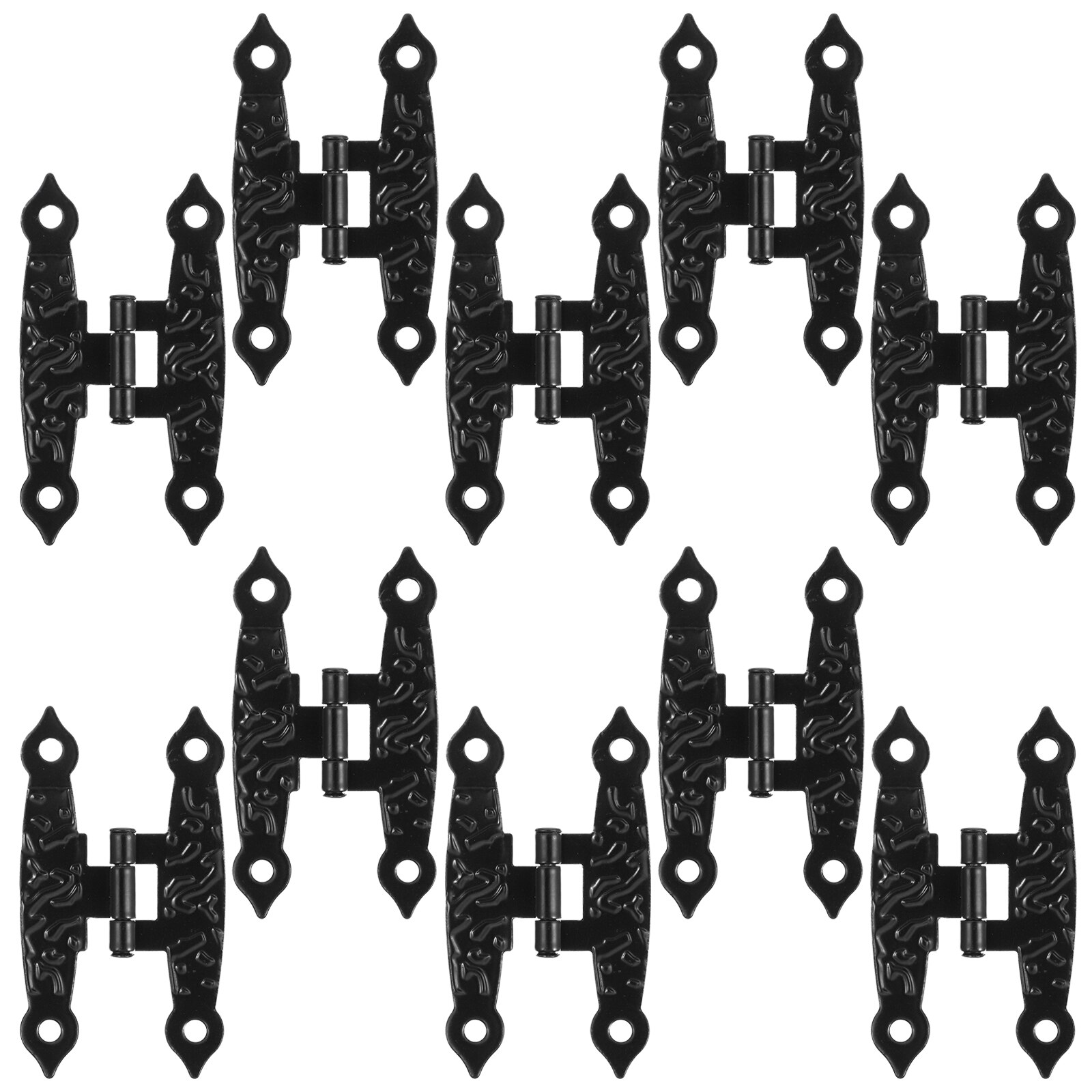 10Pcs Wooden Box Hinges Durable Iron Hinges Type Hinges Antique Box Gates: black