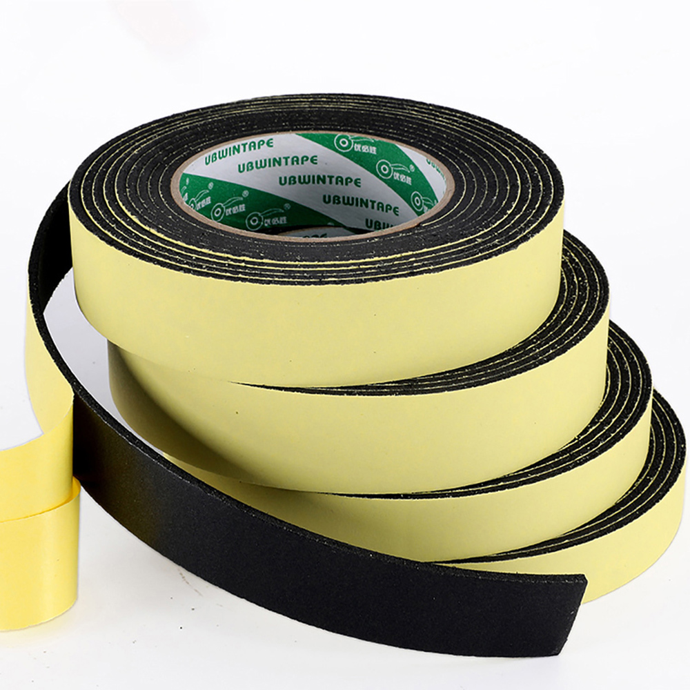 EVA Esponja Fitas De Borracha De Espuma, Fita Single-sided, Adesão Forte, Preto, Anti-colisão Seal Strip, 2, 3, 5mm de espessura, 10mm-50mm de largura