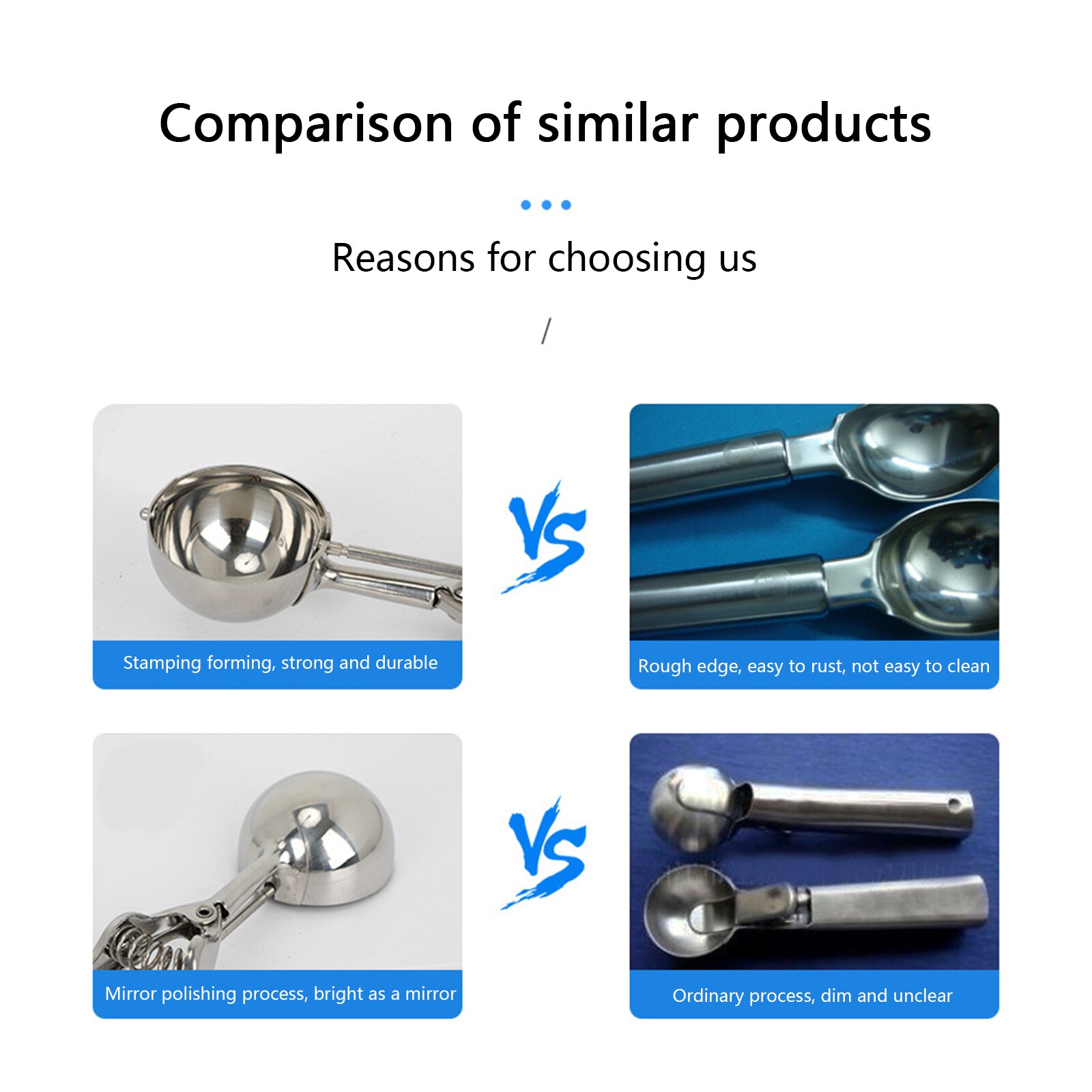 Cookie Spoon Ice Cream Scoop Stainless Steel Dough Baking Sorbet DIY Maker With Trigger Convenience Tool