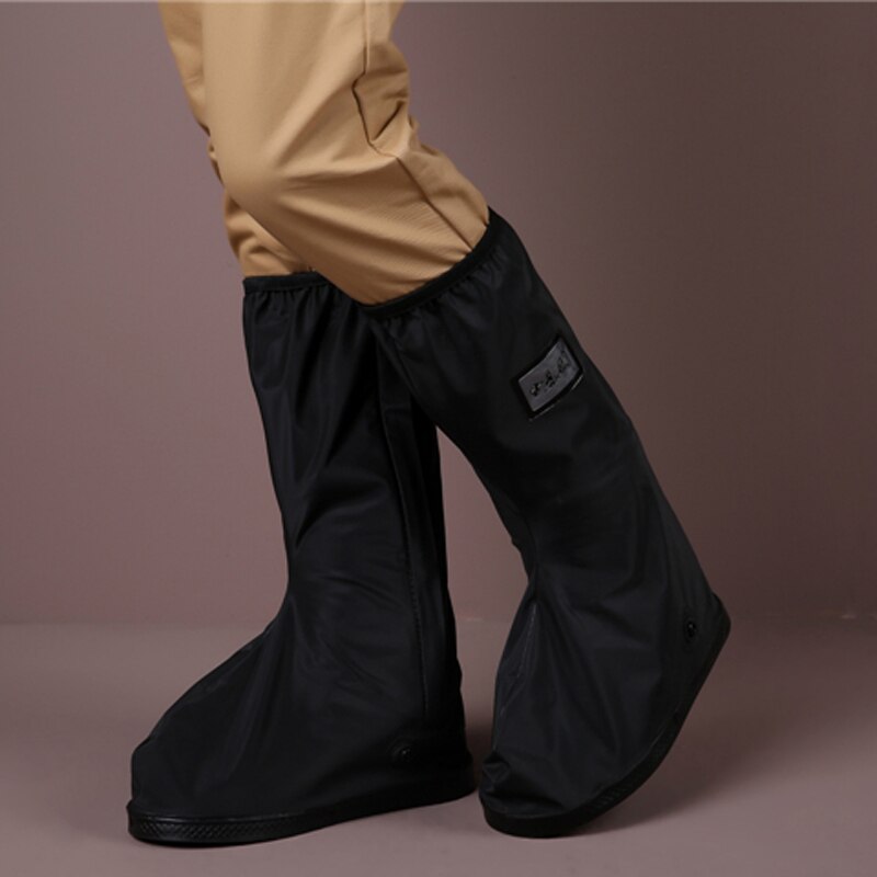Alta superior à prova dresuágua resuable ciclismo bicicleta chuva bota sapatos capa óleo proteção contra poeira para todas as estações período epidêmico: Black / S