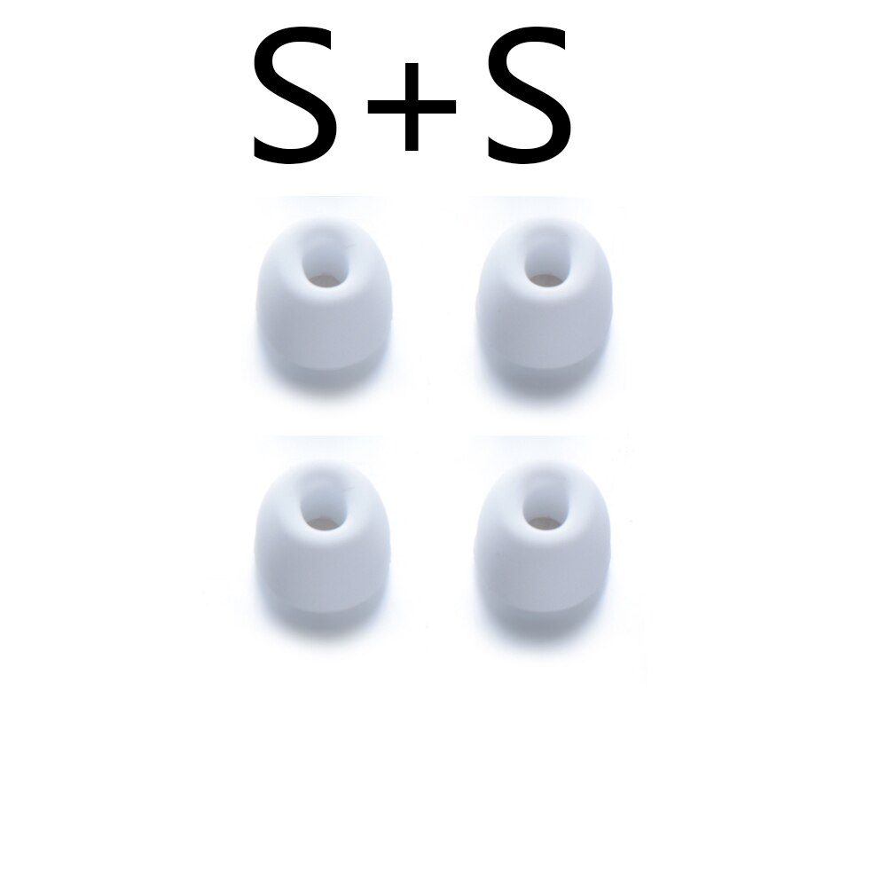 Silicone macio orelha dicas anti deslizamento earbud earplug para airpods pro substituição fones de ouvido eartips capa l m s perfeito se encaixa branco: S(2 pair)