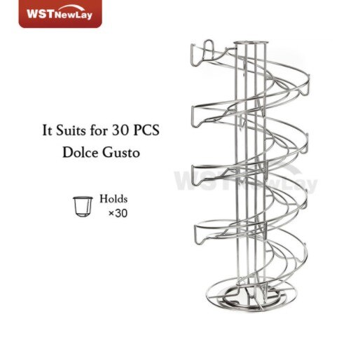 18/24 /32 kopper roterbar kaffepudeholder jern forkromning display kapsel rack stativ opbevaringshylder til dolce gusto kapsel: 5
