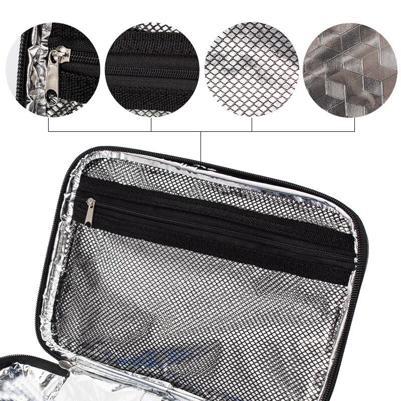 Vierkante Draagbare Lunch Tas Geïsoleerde Lunch Box Zak Aluminiumfolie Verdikte Lunchbox Tas Geschikt Voor Studenten En Kantoormedewerkers