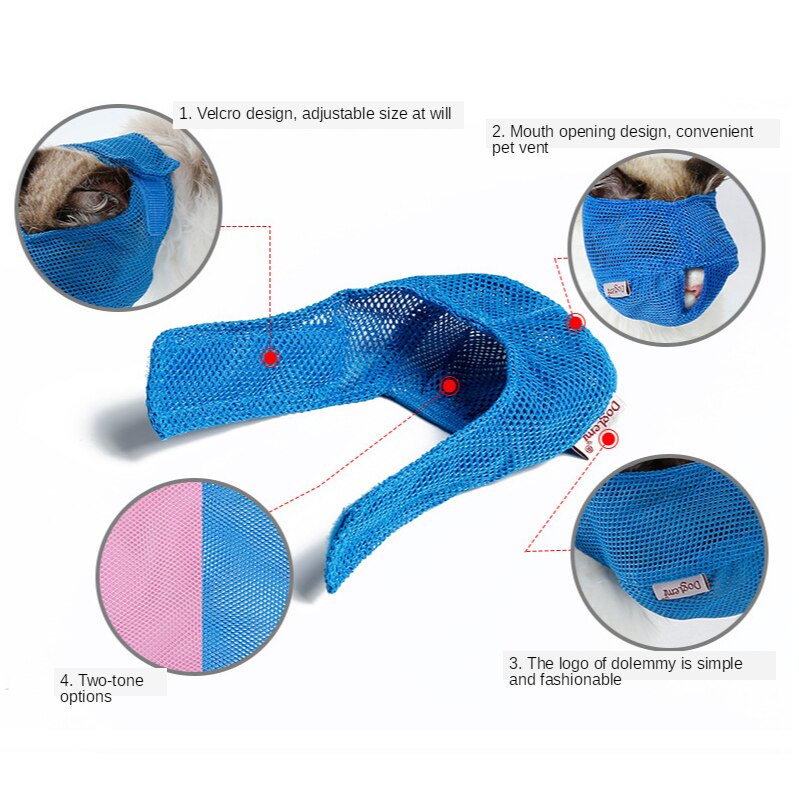 Travel Tool Breathable Cat Mouse Muzzle Cats Grooming Supplies Nylon Anti Bite Face Mask Accessories Multi-size Bath Beauty