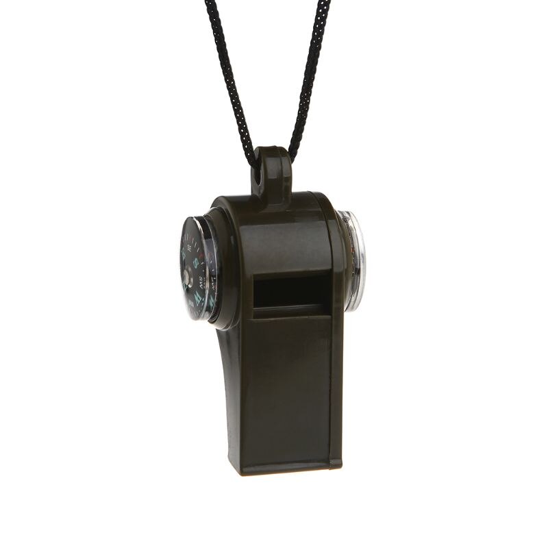 3 In1 Outdoor Camping Hiking Emergency Survival Gear Whistle Compass Thermometer Altimeter Digital Aluminum
