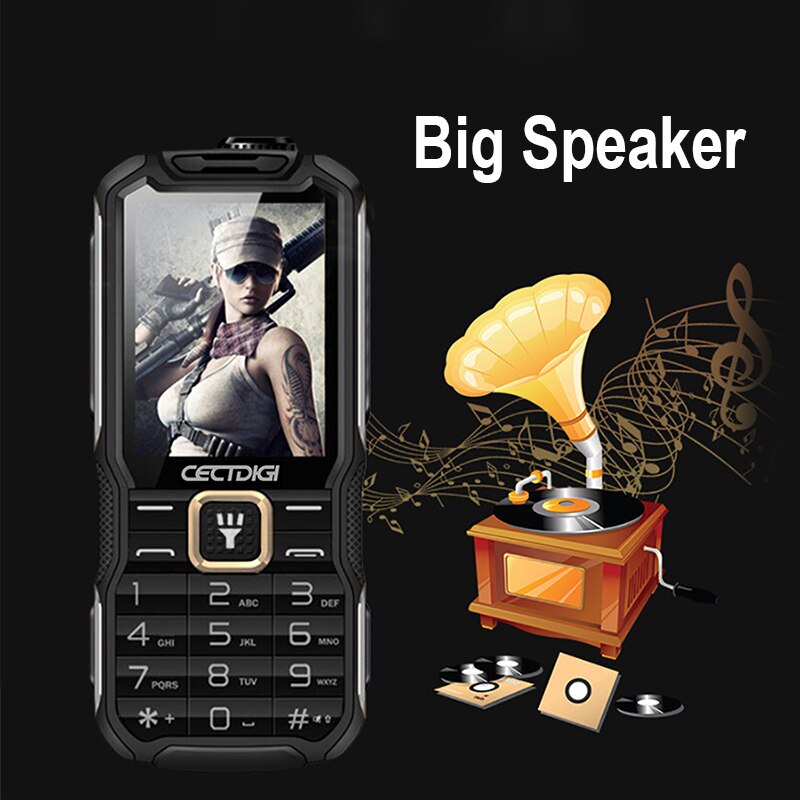 CECTDIGI T9900 outdoor 2G Feature Phone Shockproof cep telefonu 2.8'' GSM Back Camera FM Loud speaker Telefon Celular 15800mAh