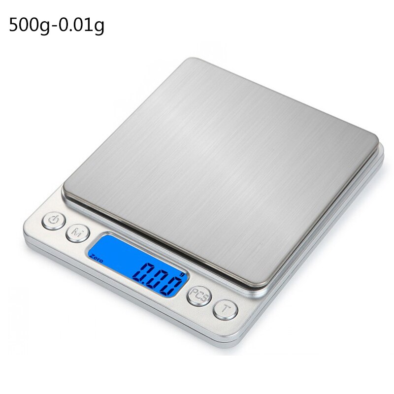 500g/1/2/3kg 0,01/0,1g básculas digitales LCD Mini báscula electrónica de precisión gramos Balanza de peso para hornear té balanza: 500g-0.01g