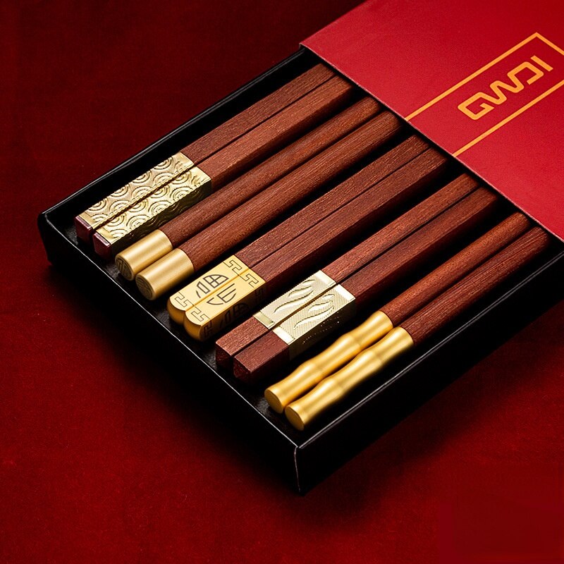 5 par japońskie chińskie pałeczki czerwone drzewo sandałbyć winnym pałeczki Sushi kije domowe z litego drewna pałeczki robić jedzenia zastawa stołowa robić kuchni: Default Title