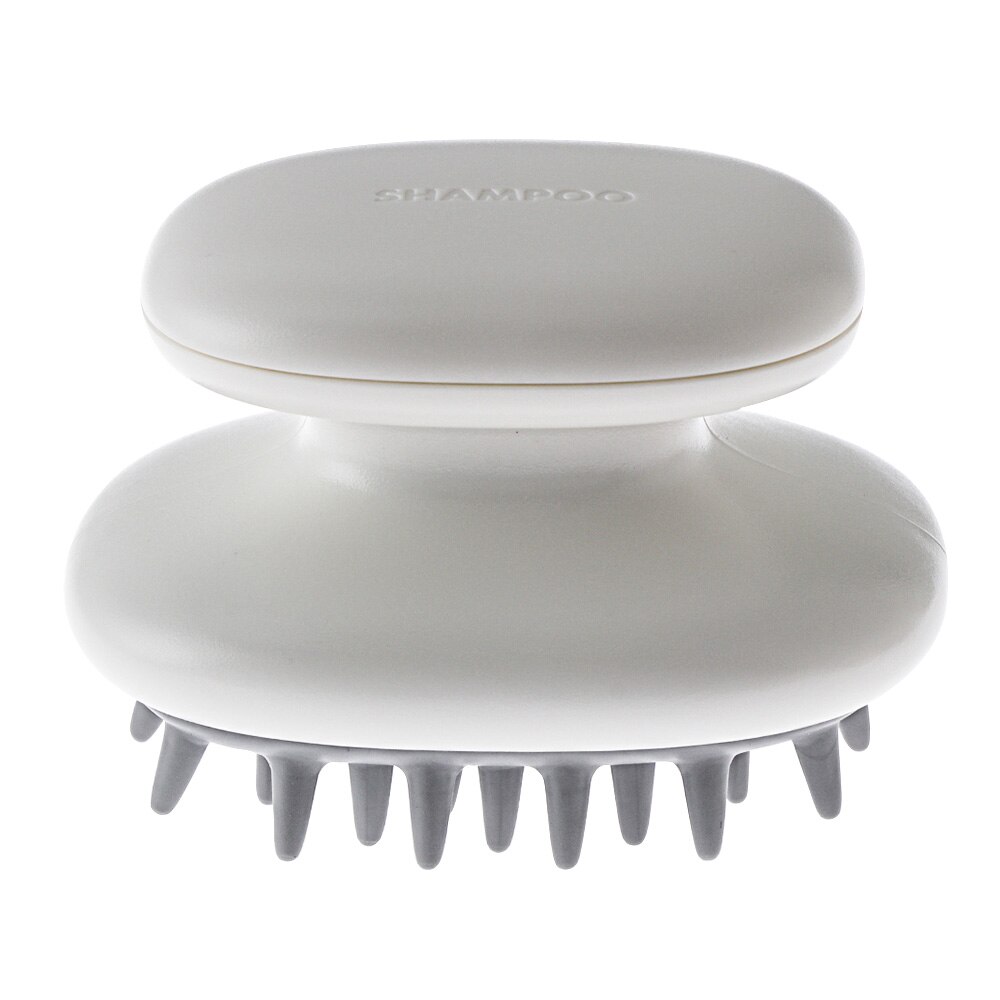 1Pc Siliconen Shampoo Massage Borstel Handheld Hoofd Body Hoofdhuid Haar Kam Wassen Douche Borstel Bad Spa Cleaning Borstels: white -A