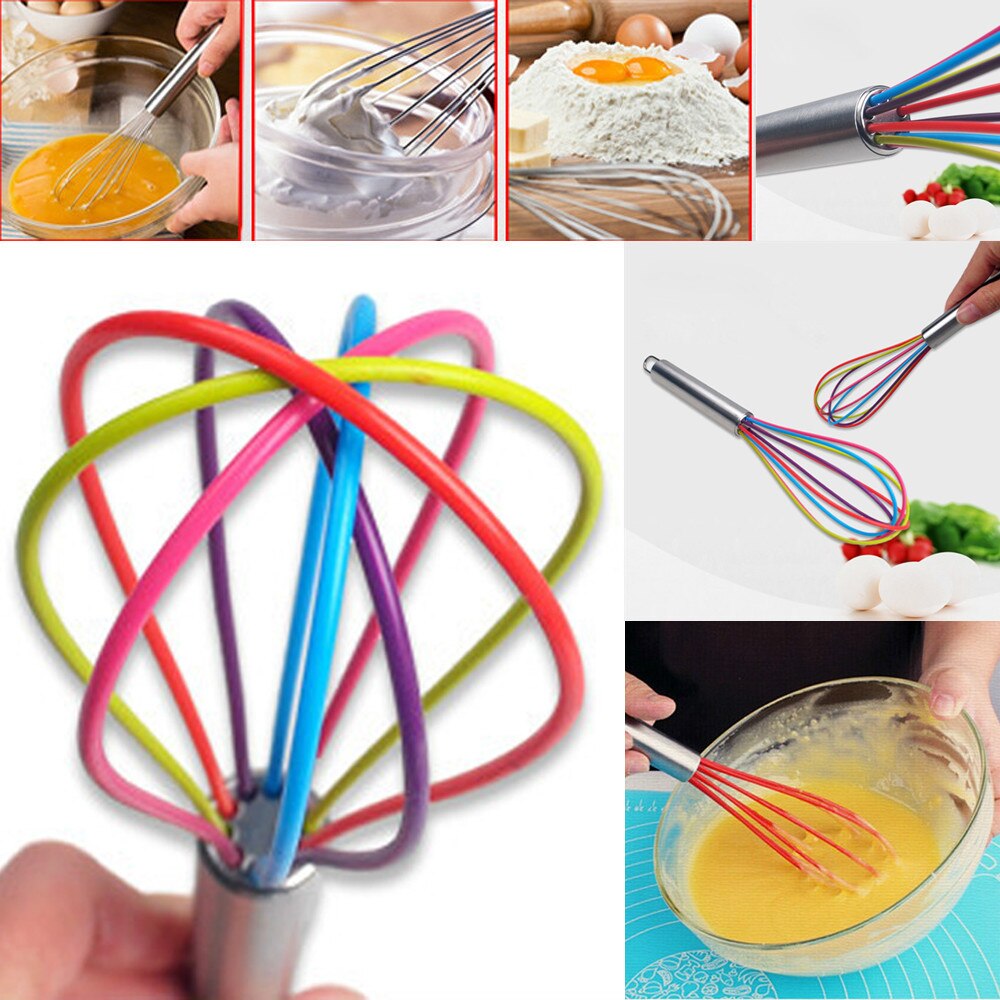 Drink Whisk Mixer Egg Beater Premium Silicone Egg Beaters Kitchen Tools Hand Egg Mixer Cooking Foamer Wisk Cook Blender 116