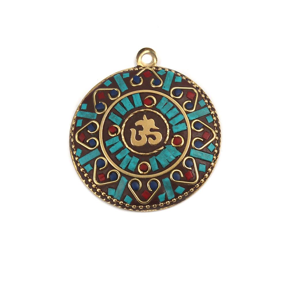 DoreenBeads Ethnische Serie Anhänger Zink Legierung Auf Religiöse Anhänger Horn-förmigen Gold Mehrfarbig Schmuck DIY Charme, 1 PC