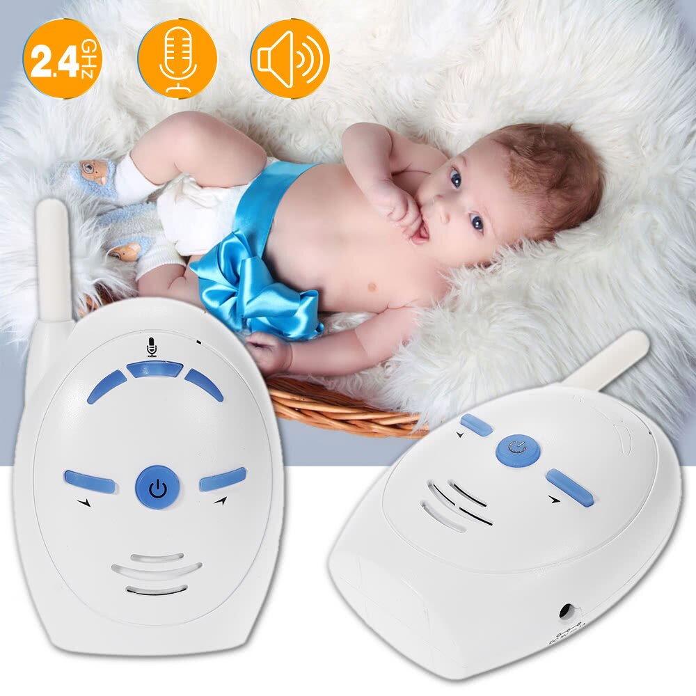 2.4GHz Wireless Infant Baby Audio Monitor Support 2-way Audio Voice Monitoring Crying Alarm for Baby Safety Security