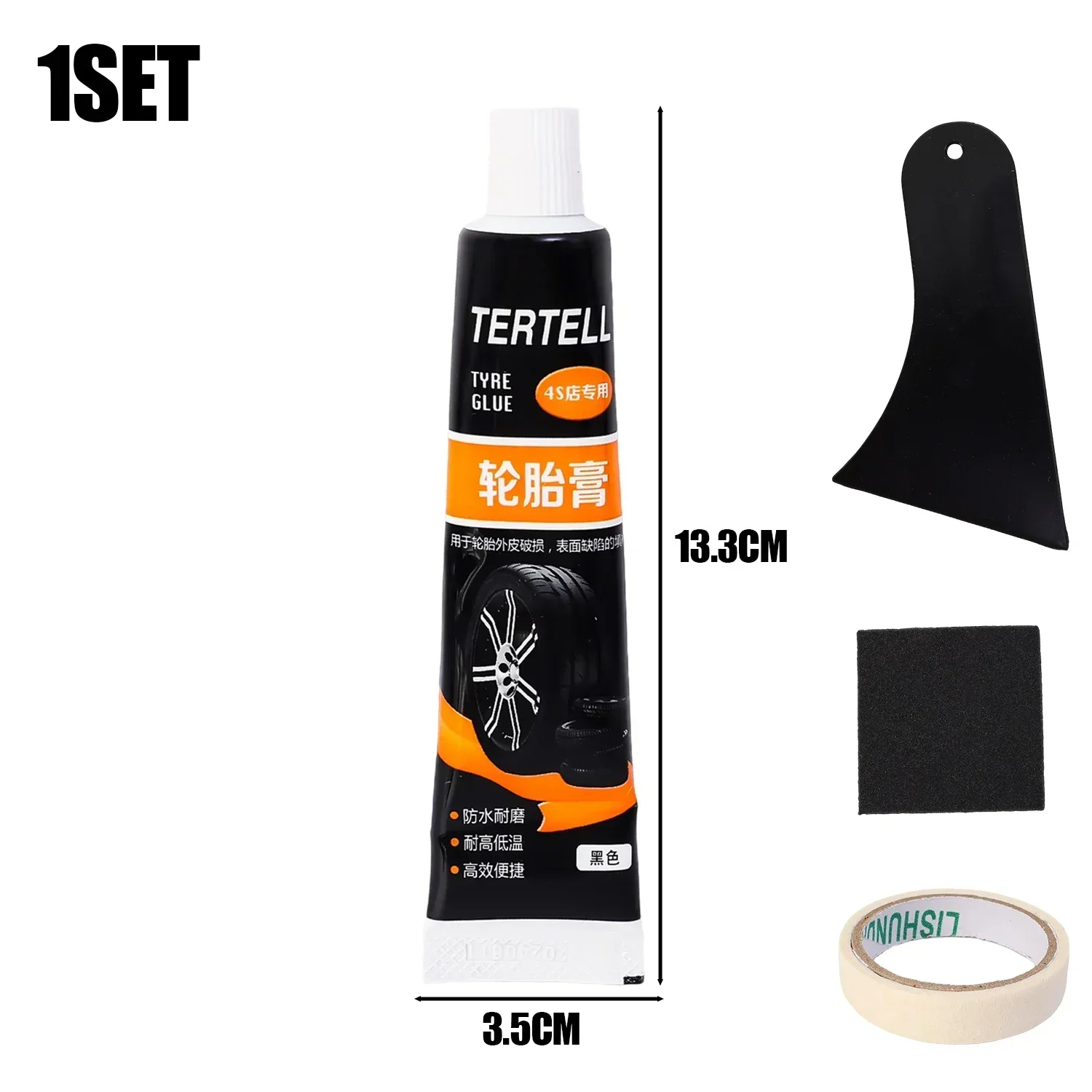 Tire Repair Glue Waterproof & High Temperature Resistant Black Sealing Waterproof And High-Temperature Resistant Repair Adhesive: Red
