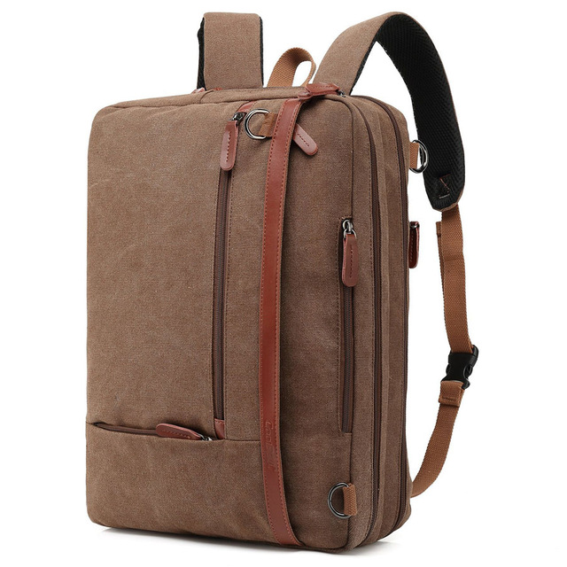 Mochila portátil Convertible COOLBELL de 17,3 pulgadas, mochila multifuncional de gran capacidad para estudiantes, mochila de viaje de negocios: COFFEE