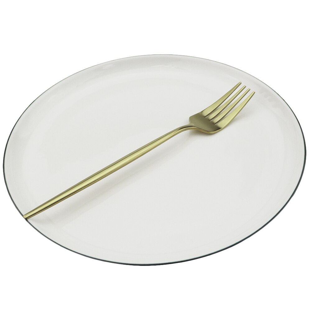 8pcs Rainbow Dinnerware Fork Set 18/10 Stainless Steel Flatware Fork Set Gold Cutlery Set Home Silverware Tableware Accessories: 8pcs champagne