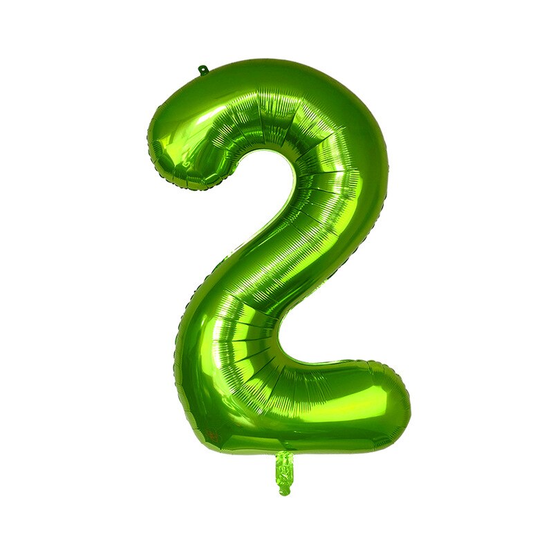 40 Inch Grote Folie Licht Fruit Groen Nummer 1 2 3 Ballonnen Anniversary Birthday Party Decoraties Kids Digit Globos Decor ballon: Number 2