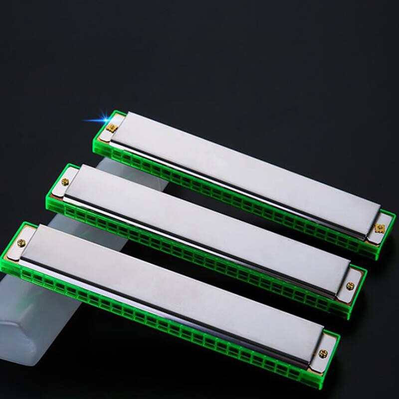 24 Hole Harmonica Double Row Copper Core Harmonica For Students Beginners Stainless Steel Musical Instruments Accessory