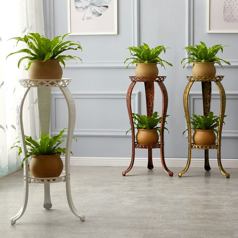 Flower rack rack home office living room balcony green dill wrought iron flower stand floor European bonsai flower stand