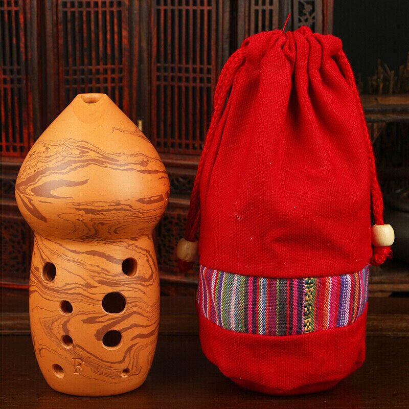 Ten hole xun natural rock pattern playing Ocarina ten hole double cavity gourd shape musical instrument