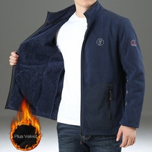 4xl efterår vinter herre varm fleece jakke plus fløjl tykkere termisk stor størrelse cardigan fleece frakke udendørs sport vandrejakker