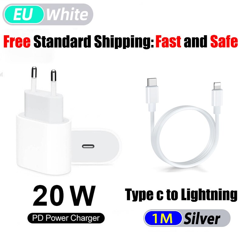 20w Pd Usb C ładowarka dla Iphone 12 Pro Max 11 Xs Xr 8 szybka ładowarka typu C Qc 3.0 dla Xiaomi Huawei Samsung telefon szybkie ładowanie: 20W EU Plug C2L