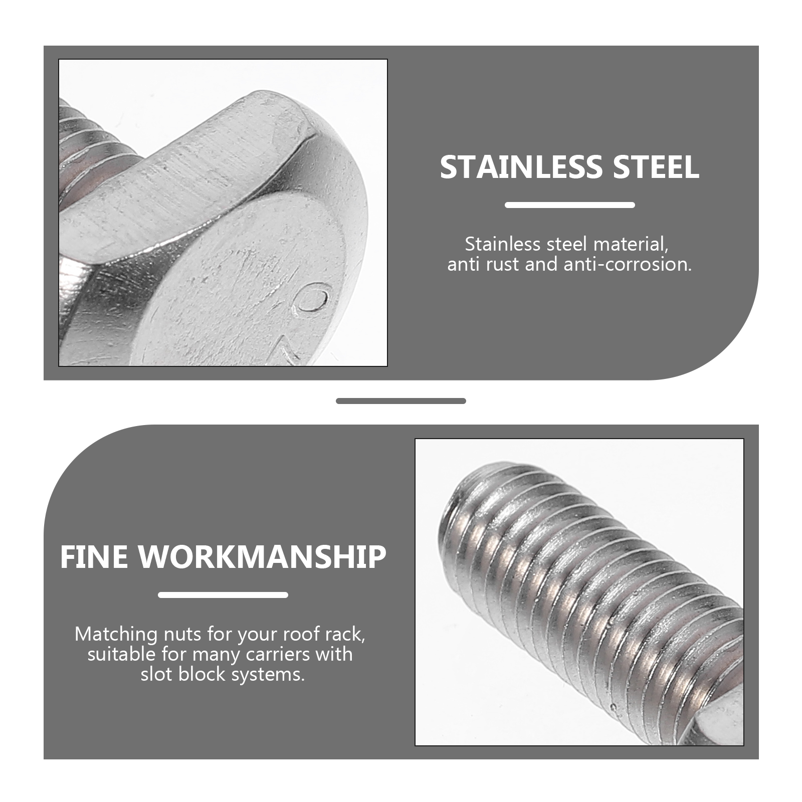 4pcs Practical Long Stainless Steel Machine Screw Bolts Clamp Screw Square Head Screws