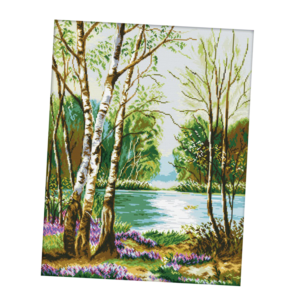 Dimensions Crafts Stamped Cross Stitch Kit - Forest &amp; Lake DIY Crafts 11CT