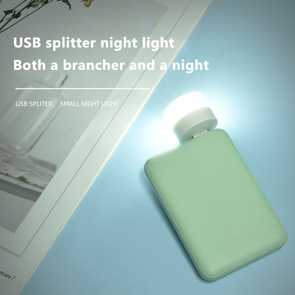 Lumière LED USB 1-to-2 séparateur USB Protection des yeux lumière de lecture 5V 1A Plug-and-Play chambre à coucher extérieur lumière de nuit ronde d'urgence
