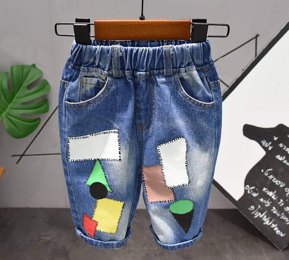 Pantalones cortos vaqueros de verano para niños, Shorts de a la para playa, informales, 2-7 años: 2T--height 90cm