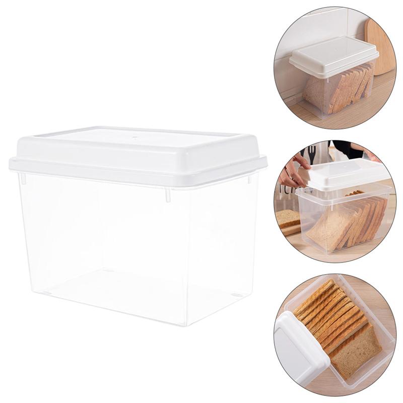 1 Pc Lebensmittel Brot Lagerung Kasten transparent Obst Lagerung Kasten Mit Deckel Kasten Kühlschrank Kasten transparent Toast Obst Nahrungsmittel Kasten