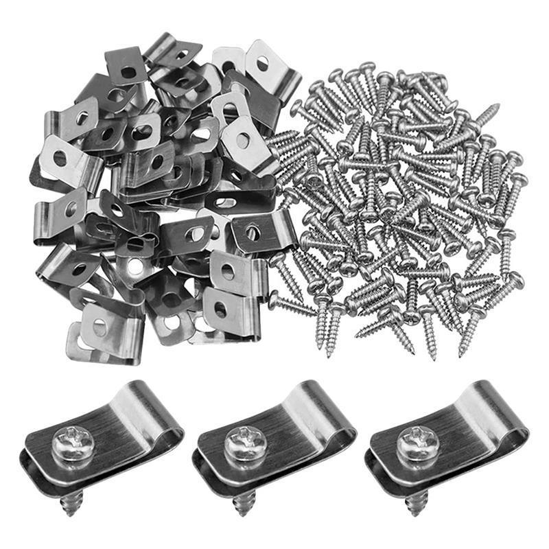 100 Sets Hek Clip Clips Onderdelen Hout Prikkeldraad Metaal Aluminium Voor Tuin Heavy Duty: Default Title
