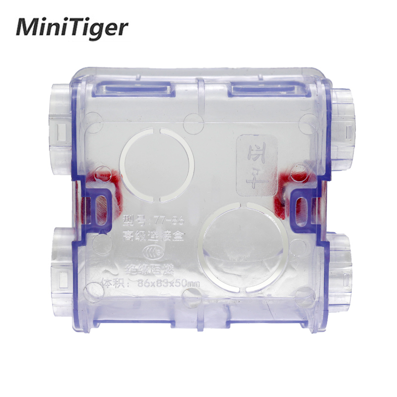 Minitiger-caja de montaje transparente ajustable, casete interno de 86mm * 83mm * Interruptor táctil WIFI y 50mm para enchufe USB, 86 tipos