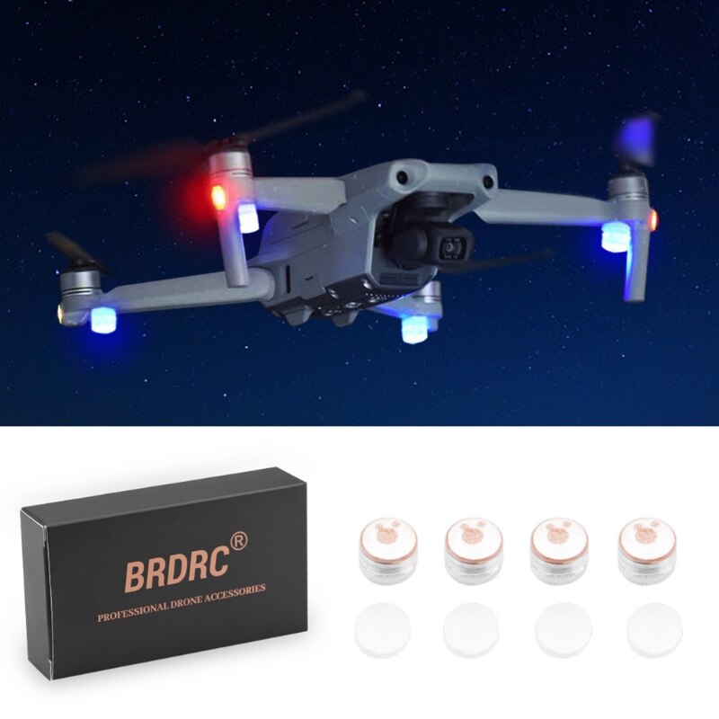 Universal drone flash strobe lampe natflyvelys til d-ji mavic air 2/ mavic mini og andet drone tilbehørssæt