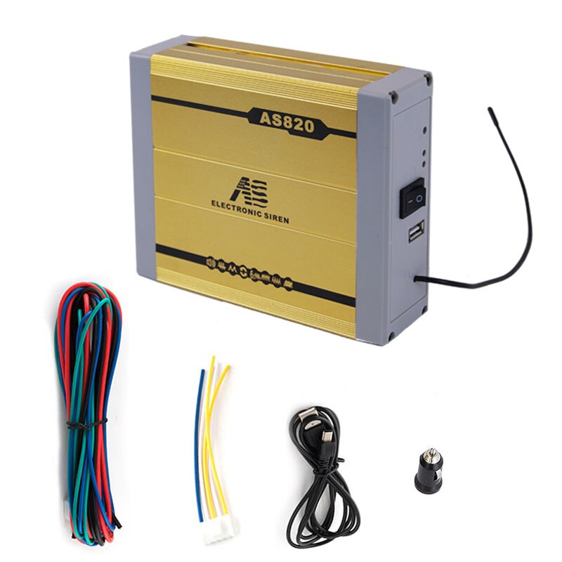 12V 200W 9 Tone Car Warning Alarm System Police Siren Horn Square Speaker with MIC System Wireless Remote Control accessories