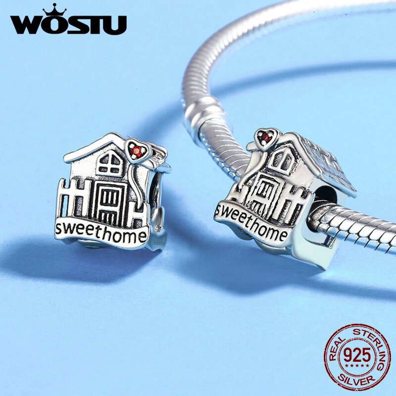WOSTU 925 Sterling Silver Sweet Home Loft Villa Charms fit original WST Beads Bracelets DIY Jewelry CQC416
