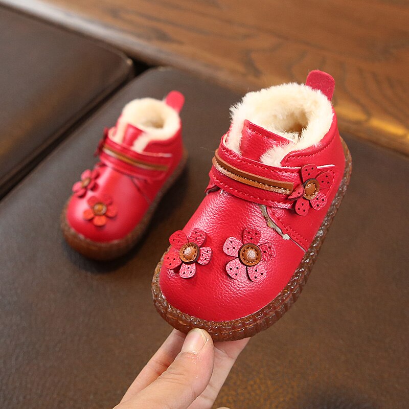 COZULMA-bottines de neige à crochet et boucle | Chaussures chaudes en peluche pour enfants, chaussures d'hiver pour enfants, bottes de neige pour filles, taille 15-25