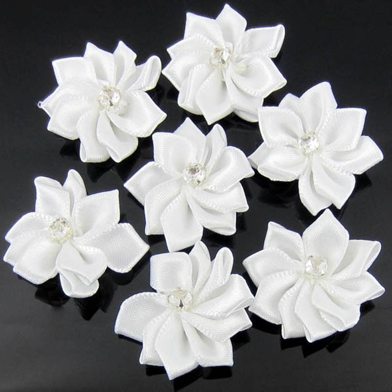 2Pcs Zwarte Kant Kraal Applique Borduurwerk Bloemen Glas Strass Kralen