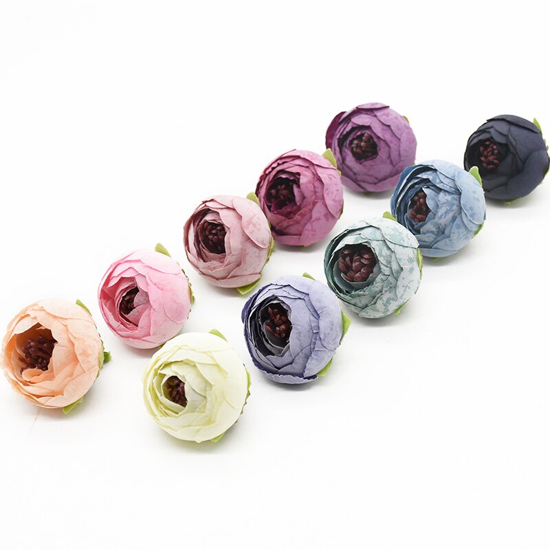 100 sztuk sztuczne kwiaty jedwabny pąki herbaty róże akcesoria robić dekoracji domu Diy broszka ślubna Scrapbooking nakrycia głowy kwiat na nadgarstek
