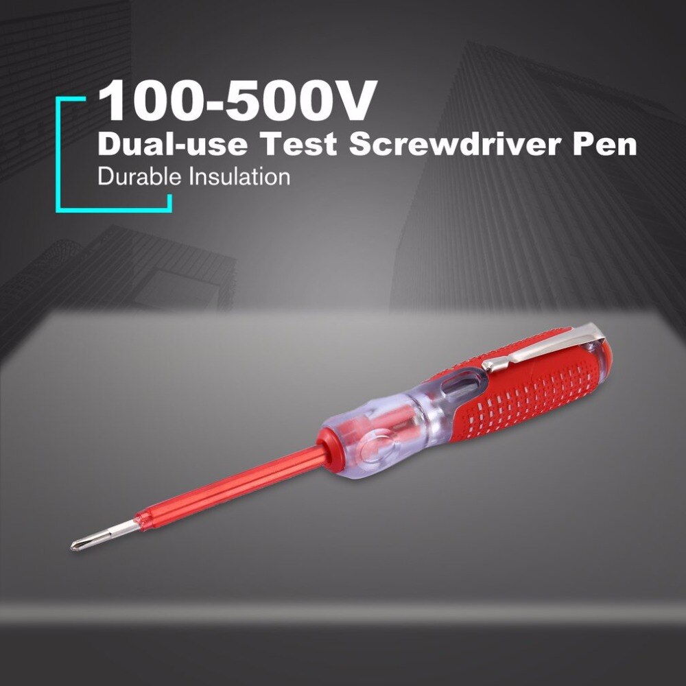 Penna Tester Tensione – Cacciavite A Testa Piatta, Misura Da 100V A 500V, Con Indicatore Luminoso