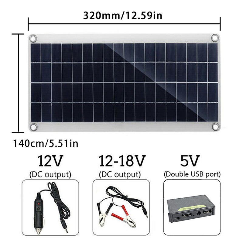 Zonnepaneel Kit 12V 300W Usb Opladen Zonnecel Boord Draagbare Controller Batterij Oplader Voor Camping Wandelen Auto lader