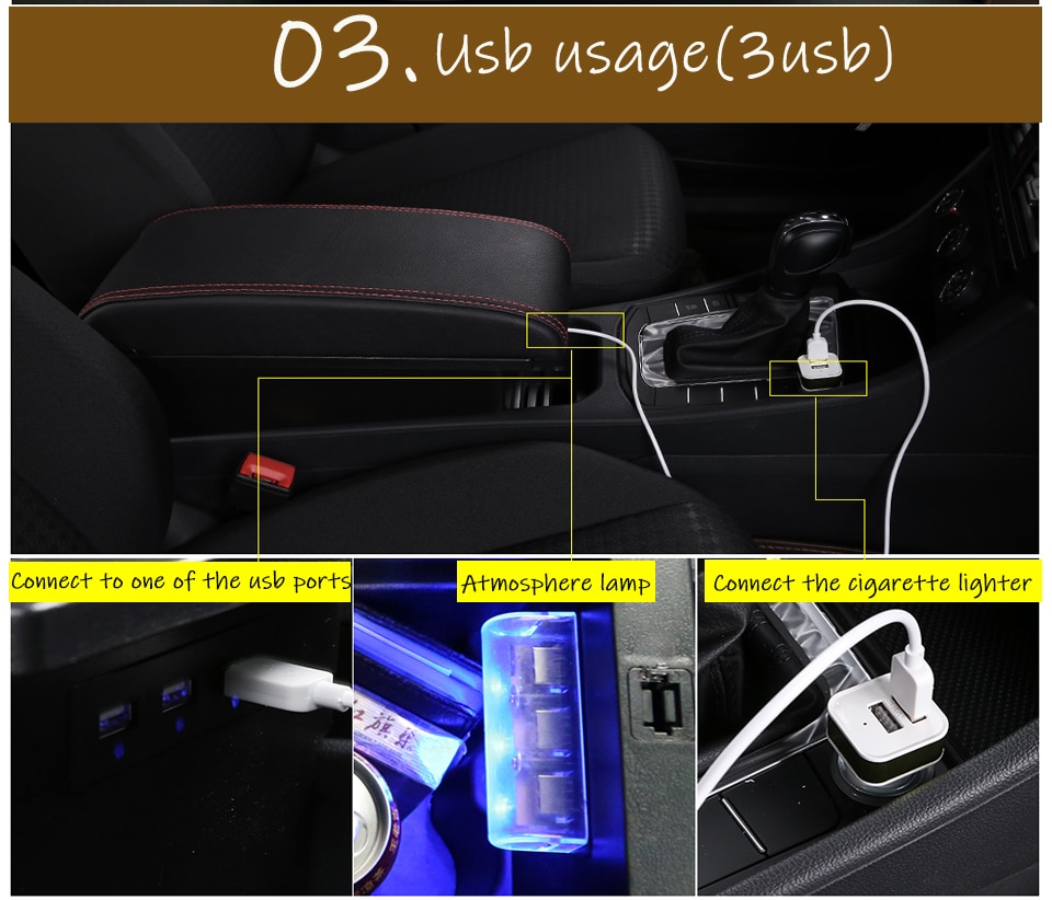 Dla Suzuki Vitara podłokietnik ze schowkiem uniwersalna konsola główna samochodu caja akcesoria robić modyfikacji podwójnie podniesiona z USB