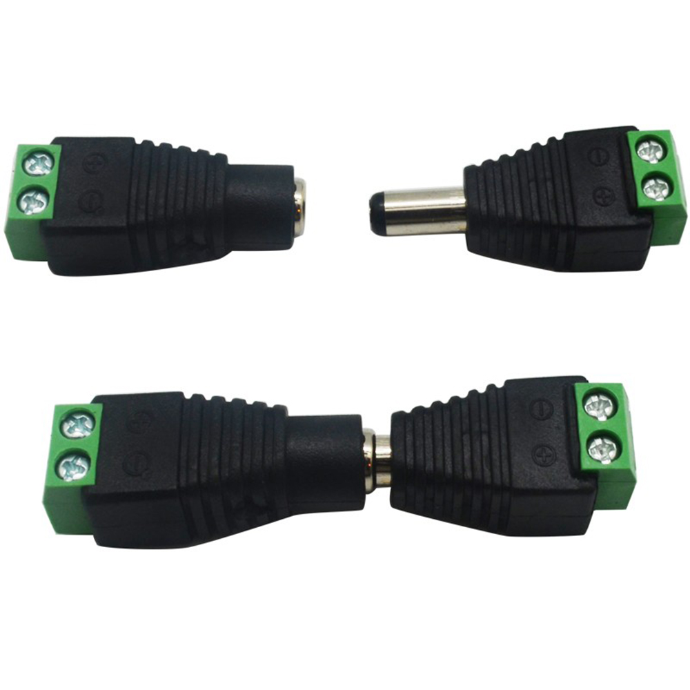 Connecteur d'alimentation 12V DC, 5 pièces, prise mâle femelle, baril 2.1mm x 5.5mm, adaptateur pour caméra de vidéosurveillance, Terminal d'alimentation de bande LED